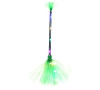 Halloween Witch Broom, LED Light Up Witch Broomstick Luminous Witch Broom Wizard Flying Broom Stick, Halloween Witch Broom, Halloween Costume Accessories (Green)