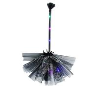 Halloween Witch Broom, LED Light Up Witch Broomstick Luminous Witches Brooms Wizard Flying Broom Stick Halloween Brooms Props Cosplay Costume Accessories for Kids Adults, Halloween Decoration (Black)