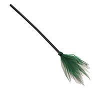 Halloween Witch Broom Plastic Witch Broom Props, Cosplay Props for Halloween Costume Haunted House Decoration, Masquerade Show Dress Up Dance Party Favor (Green)