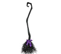 Halloween Witch Broom, Witch Broom with Ribbons for Kids Adult Halloween Women's Wicked Witches Broomstick, Straw Broom Witch Accessory, Costume Parties, Photo Booth Accessory, Halloween Decor