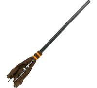 Halloween Witch Broom Witch Broomstick Costume Accessories Broomstick Broom Prop Realistic Wizard Flying Felt Stick for Halloween Cosplay Party