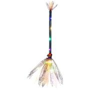 Halloween Witch Broom with LED Light, Halloween Decor Lighted Witches Broom Sticks Halloween Party Props, LED Witch Broom Kids, Witches Broomsticks Cosplay Props Accessories (Orange)