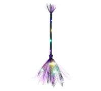Halloween Witch Broom with LED Light, Lighted Witches Broomsticks Cosplay Props, Halloween Witch Decoration Props, Costume Accessories, for Halloween Party Props Decorations (A3)