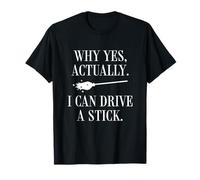 Halloween Witch Broom Yes I Can Drive a Stick Spooky Season T-Shirt