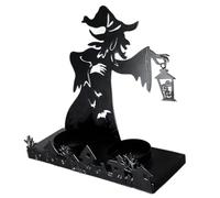 Halloween Witch Candeler - Creepy Lantern Figure | Vintage Style Tea Light Stand, Haunted Table Decoration, Spooky Candles Display for Halloween, Christmas,