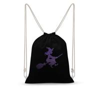 Halloween Witch Canvas Drawstring Bag Casual Sackpack | Lightweight String Bag,Daypack for Sports Gym Travel