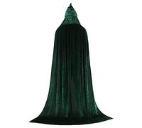 Halloween Witch Cape Plain Unisex Velvet in Various Sizes (Green L)