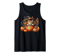 Halloween Witch Cat in Happy Halloween Coffee Mug Kitten Mom Tank Top