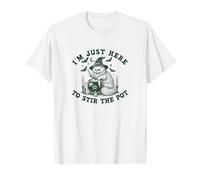 Halloween Witch Cat Says I'm Just Here to Stir The Pot T-Shirt