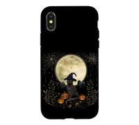 Halloween Witch Cat Whimsigoth Art Episodic Drawing Case for iPhone X/XS
