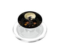 Halloween Witch Cat Whimsigoth Art Episodic Drawing PopSockets PopGrip for MagSafe