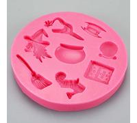 Halloween Witch & Cauldron Broom Book Spells Cake Cupcake Decorating Silicone Mould Decoration
