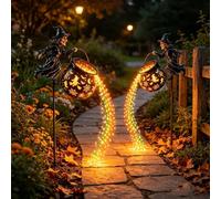 Halloween Witch Cauldron Garden Light, Waterfall-Style Colorful LED Projector Light with Stake, Enchanted Magical Witch Hat Outdoor Decoration for Yard Lawn Porch Patio Pathway Halloween Decor (2)