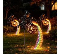 Halloween Witch Cauldron Garden Light, Waterfall-Style Colorful LED Projector Light with Stake, Enchanted Magical Witch Hat Outdoor Decoration for Yard Lawn Porch Patio Pathway Halloween Decor (3)