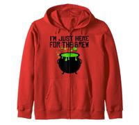 Halloween Witch Cauldron I'm Just Here for the Brew Zip Hoodie