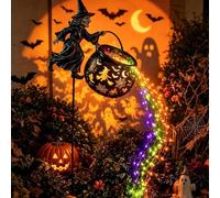 Halloween Witch Cauldron | Solar Garden Stake Light | Cascading Yard Lamp