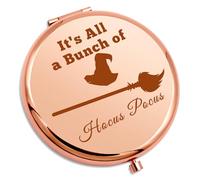 Halloween Witch Compact Makeup Mirror for Girls Inspirational Gifts for Coven Sister Friendship Gifts for Woman Witchcraft Lover Witches Friends Halloween Birthday Present Folding Makeup Mirror