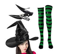 Halloween Witch Costume - Cosplay Costume for Holidays and Parties - Halloween Costume Set Full Cosplay Accessories for Birthday Haunted House Shows and Other Events