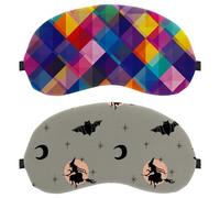 Halloween Witch Crescent Moon 2 Piece Eye Mask, Sleeping Eye Mask for Side Sleeper, Zero Eye Pressure Night Blindfold, Completely Block Out Light Eye Shade