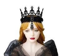 Halloween Witch Crown Headband For Women For Weddings And Parties Gothic Crown Tiaras Dark Series Black Headwear Halloween Costume Accessory