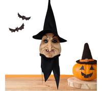 Halloween Witch Decor, Blinking Witch Ornament, 22.83 x 7.87 x 5.91 inches, Spooky Display with Light and Sound, Funny Prank Prop for Haunted House Garden Yard Holiday Party Stage Photo Booth