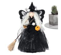 Halloween Witch Decorations With Spider Web Skirt, Broom Cute
