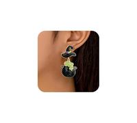 Halloween Witch Earrings for Women Black Witch Hat Bow Dangle Earrings Statement Spooky Crucible Drop Earring Halloween Costume Party Jewelry Accessories, One Size, Metal, No Gemstone