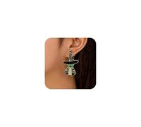 Halloween Witch Earrings for Women Black Witch Hat Bow Dangle Earrings Statement Spooky Crucible Drop Earring Halloween Costume Party Jewelry Accessories, One Size, Metal, No Gemstone