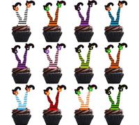 Halloween Witch Feet Cupcake Toppers Party Decorations 48pcs