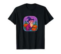 Halloween Witch Ferret Pumpkin Patch Magic T-Shirt