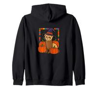 Halloween Witch Ferret Pumpkin Patch Magic Zip Hoodie