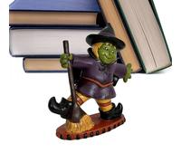 Halloween Witch Figure - Desk Decorative Figure Witch with Broom, Living Room Table Decoration for Fireplace, Entrance Area, Festive Shop Window, Family Reunion