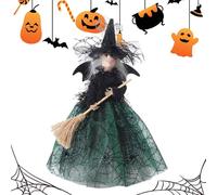 Halloween Witch Figurine, Small Witch Doll - Decorative Tree Topper Doll, Witch Ornament, Home Decoration for Desk, Haunted House, Table Top, Dining Table