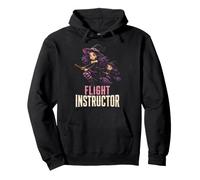 Halloween Witch Flight Instructor Women Broom Mom Funny Pullover Hoodie