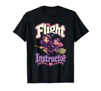 Halloween Witch Flight Instructor Women Broom Mom Funny T-Shirt