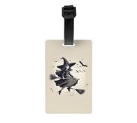 Halloween Witch Flying 1 Print Waterproof Luggage Tags for Air Travel Daily Use Vacation Suitcases Labels Set