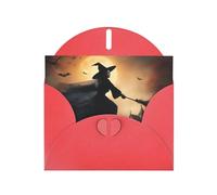 Halloween Witch Flying 2 Print Greeting card Blank card with envelope,Unique Designs for Festivals Invitations