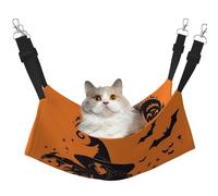 Halloween Witch Flying Cat Hammock for Cage Hanging Soft Pet Hammock Bed with Adjustable Straps and Metal Hooks Reversible Double Sided Hanging Bed Soft Sleeping Hammock for Cats