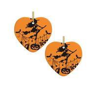 Halloween Witch Flying Christmas Tree Ceramic Hanging Bauble Personalised Xmas Baubles Cute Christmas Ornaments Gifts For Kids Family Friends
