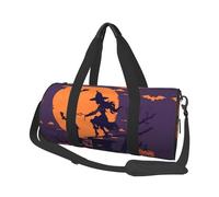 Halloween Witch Flying Duffle Bag With Shoes Compartment And Adjustable Strap,Foldable Travel Duffel Bags For Men Women,Waterproof Duffel Bags, Black, One Size