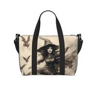 Halloween Witch Flying Hand Travel Bag - Lightweight and Versatile Travel Companion with Spacious Design, Multi-Purpose Bag, Luggage Bag, Beach Bag, Gym Bag, Sports Bag