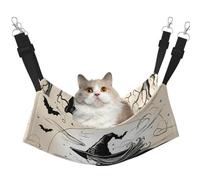 Halloween Witch Flying Hanging Pet Hammock with Adjustable Straps and Metal Hooks Double Sided Bed