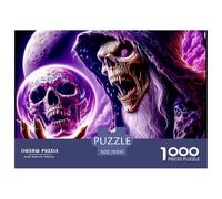 Halloween Witch Flying Over Skulls And Pumpkins Smooth Pieces Excellent Brain Training, Suitable for Family Entertainment And Personal Relaxation 70x50cm/1000pcs