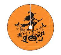Halloween Witch Flying Print Christmas Tree Skirt Festive Decoration For The Perfect Holiday Ambience