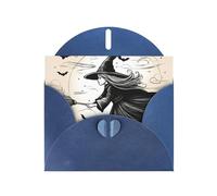 Halloween Witch Flying Print Greeting card Blank card with envelope,Unique Designs for Festivals Invitations
