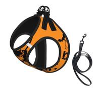 Halloween Witch Flying Print Pet Supplies Adjustable Step-In Flex Breathable Mesh Dog Harness For Small Medium Dogs, S-L