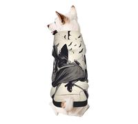Halloween Witch Flying Print Small Dogs Warm Hoodie, Soft And Breathable Sweatshirt, Easy To Wear Jumper For Winter And Fall, Cold Weather Hooded Coat Pullover