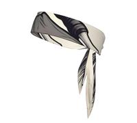 Halloween Witch Flying Print Unisex Versatile Tie Headbands,Karate Ninja Headbands Sweat Absorbent,Breathable Adjustable