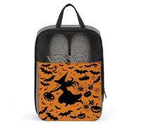 Halloween Witch Flying Travel Shoe Bag, Waterproof Storage Pouch with Zipper, Portable Shoe Organizer for Women And Men