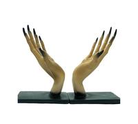 Halloween Witch Hand Book Stand Scary Resin Bookend Unique Gothic for Home Desktop Room Accessory Witchcraft Theme (Beige, One Size)
